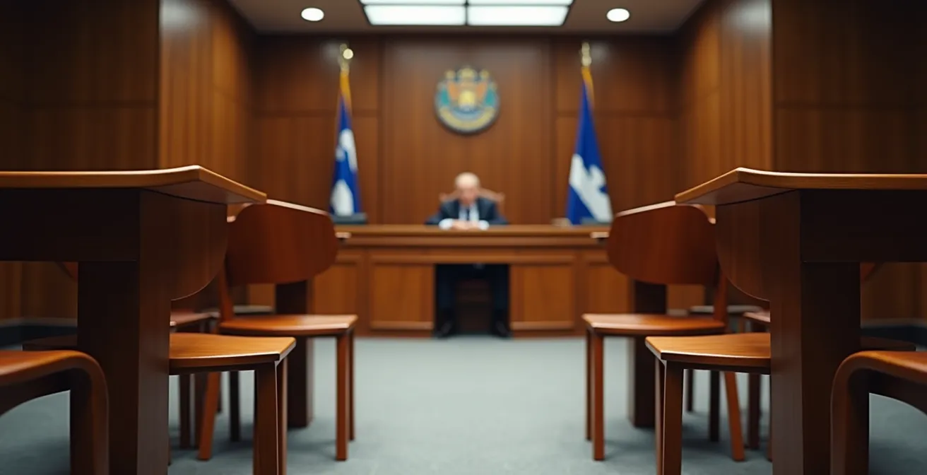 Vue d'ensemble d'une salle d'audience du TAL avec perspective depuis le siège du locataire